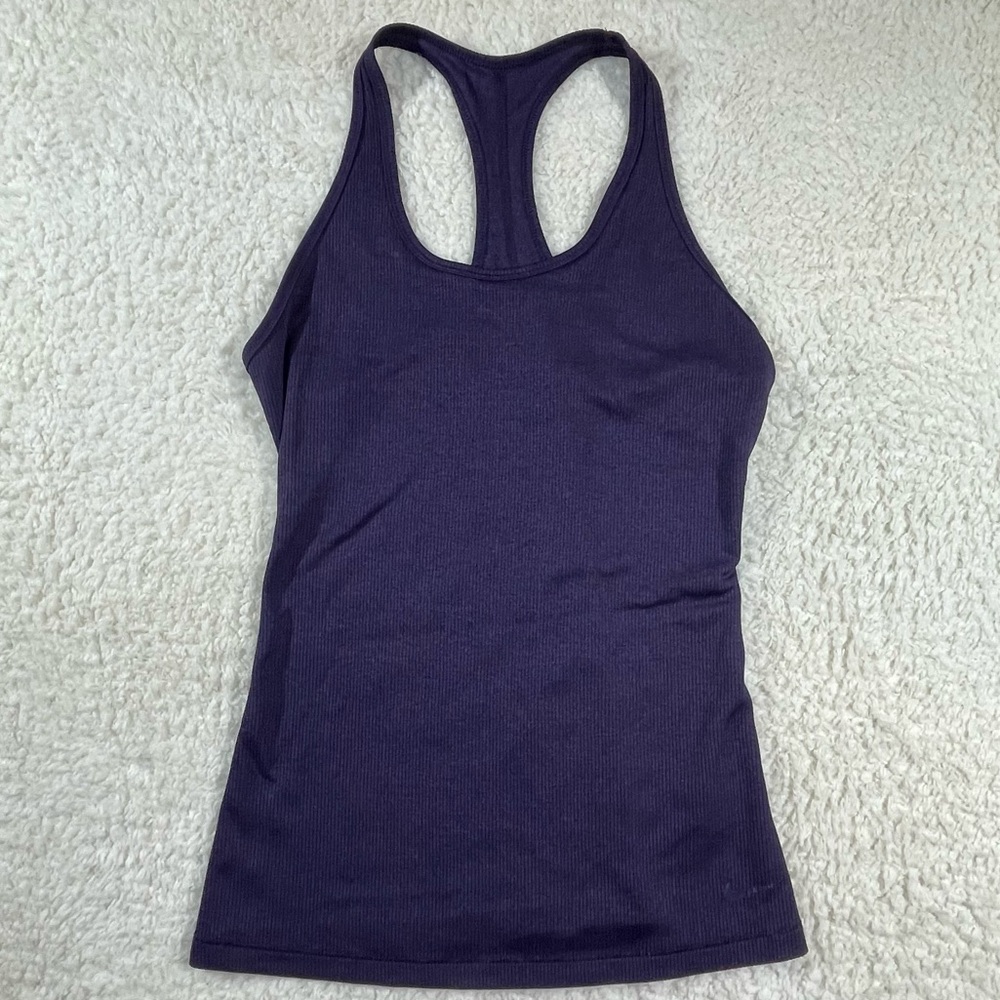 Nike Dri-FIT Purple Ribbed Racerback Tank — Women’s Medium M (Slim Fit)